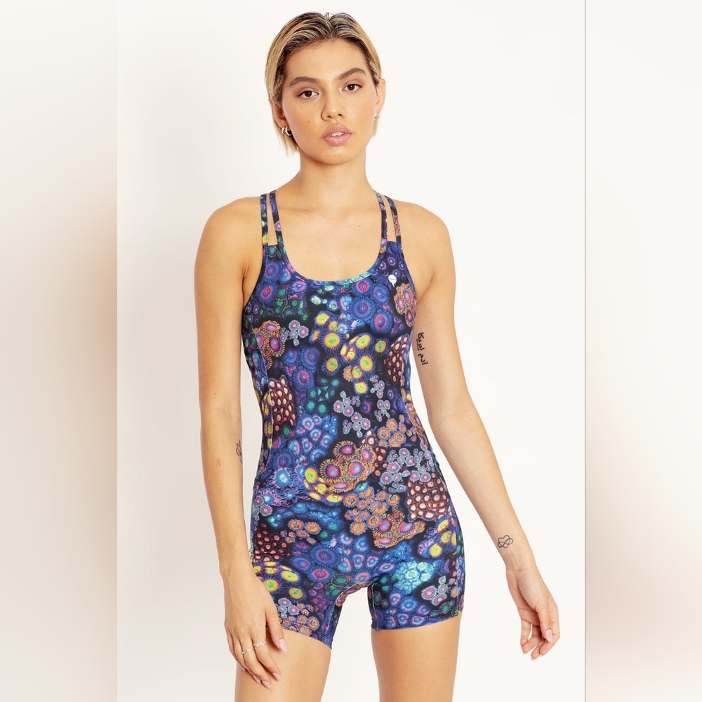 BlackMilk Zoa Garden Active Short Catsuit